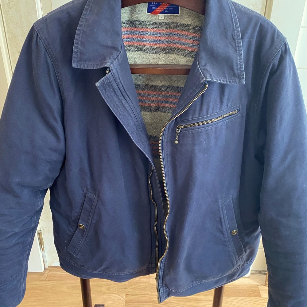 Best made Wool Blanket ranch jacket. XL. Navy blue.